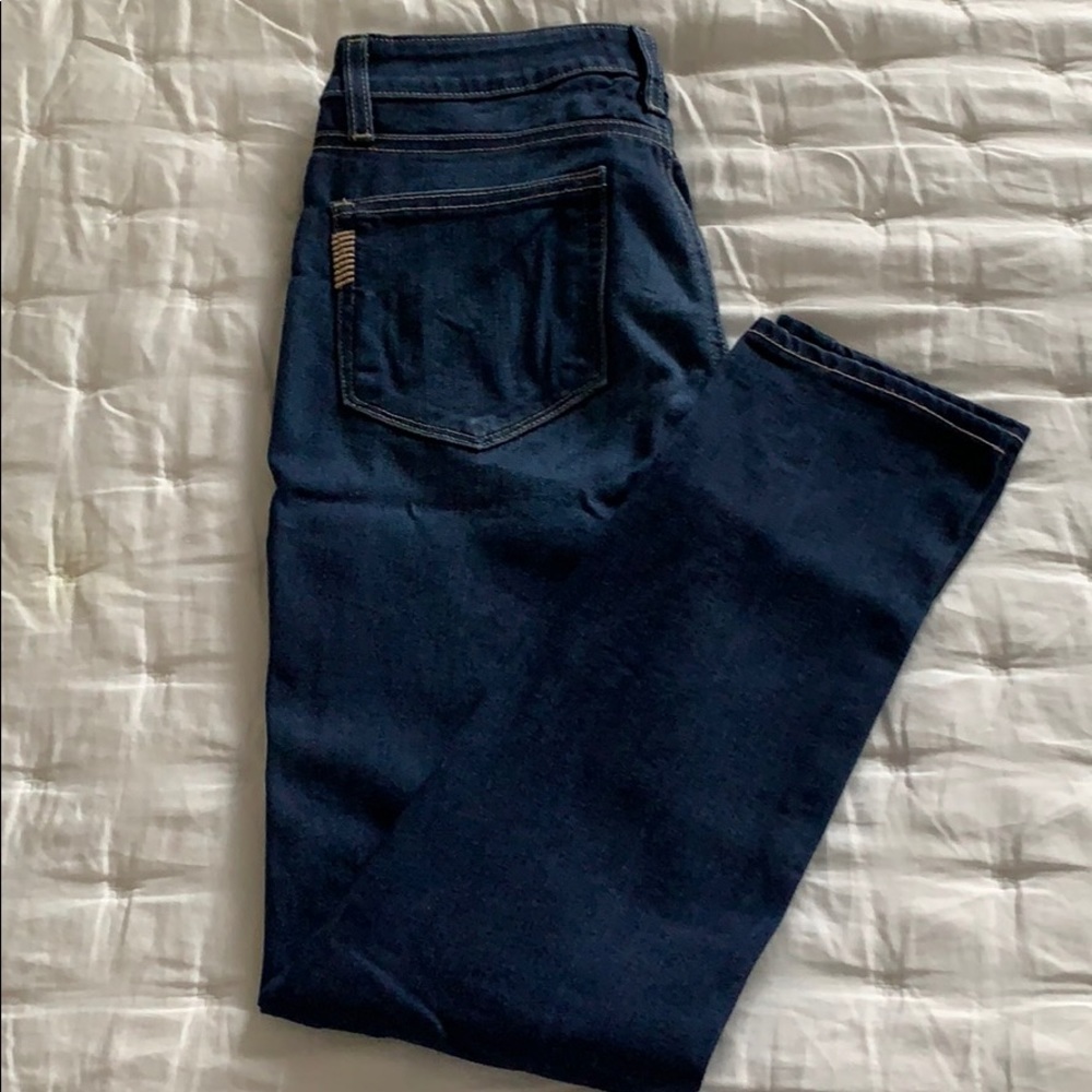 Paige Skyline Ankle Peg Jeans Dark Blue